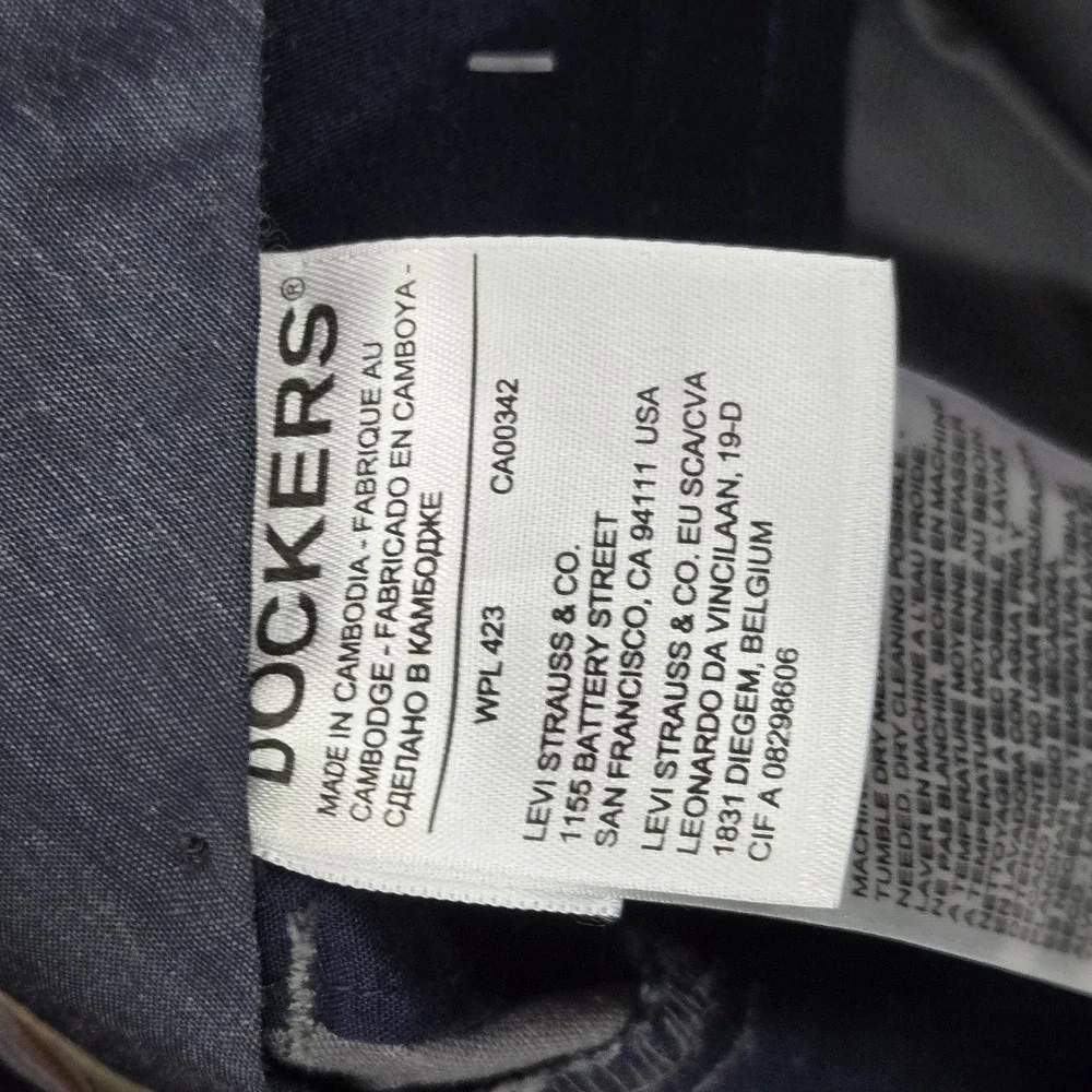 Dockers Men Pants 38X31 Gray Khakis Twill Button 31